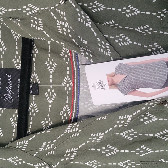 Jach's girlfriend botton down shirt Olive green - Picture 2 of 3